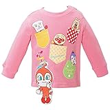 アンパンマン 裏毛起毛 ぶらぶらモチーフ 長袖トレーナー Anpanman 足ぶら fo-ea3880-9231 80cm ピンク