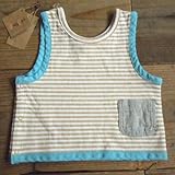 RAG MART(ラグマート) ボーダー ベスト (70-80) 80,BEIGE