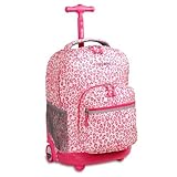 J World New York Sunrise Rolling Backpack (Leopard) [並行輸入品]