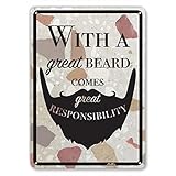 With A Great Beard Comes Great Responsibility 7x10 Aluminum Sign [並行輸入品]