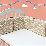 (ヘラサ)Herasa　ベッドガードパッド　ベッドバンパー　ぶつかり防止　ベッドパット　半周タイプ 出産お祝い ミニベッド用　(４)