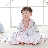 JINALV タオルケット 子供用/ベビー用 6重ガーゼケット 柔らかい肌触り 綿100% お昼寝ケット ブランケット110*110cm (猫)