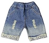 Plus Nao(プラスナオ) ダメージジーンズ 人気 おしゃれ 半ズボン 五分丈 かっこいい 子ども キッズ ベビー 幼児 男の子 男児 ボーイ レディ T5846 90