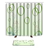 mrsruiシャワーカーテンライナードアマットシャワーラグバスルームマットカーペットバスルームDecorセットフック付き