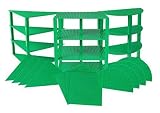 Strictly Briks Premium Green 25cm Triangle, Half Circle, And Square Stackable Baseplate 12 Pack With