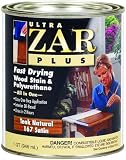 Ultra Zar Plus 16712 Fast Drying木製Stain、クォート – チーク材ナチュラル