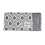 My Blankee Dolce Vita Oceano Minky Oyster Snow w/ Minky Dot Charcoal Baby Blanket, 29・?・ x 35・?・