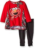 Sesame Street Baby Girls' Elmo 2-Piece Set Red 6-9 Months [並行輸入品]