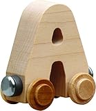 【米国正規商品・並行輸入】ネームトレイン 木製おもちゃ NameTrain Clear Finish Letter Cars - A ★着色なしモデル