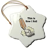 3dRose orn_102576_1 This Is How I Roll Vacuum Housewife Housekeeper Design-Snowflake Ornament, 3-Inc