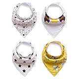 KAKINO Baby Girl and Boy Organic Cotton Absorbent Bandana Snaps Drool Bibs (B) by KAKINO
