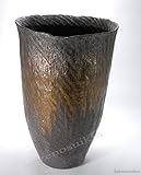 金彩長手ひねり花器　（信楽焼・花瓶・花入れ・花器・壺・壷・水盤・フラワーポット・フラワーベース・Z）