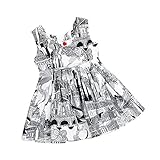 Tovadoo 子供服 女の子 ワンピース ノースリーブ アンティーク調 城柄 プリンセス 可愛い 結婚式 子供の日 通学 旅行 2-6歳