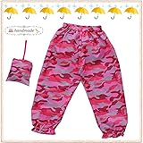 [撥水 レインパンツ] 迷彩×ピンク♪  (90cm)