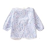 幼児 赤ちゃん ベビー 子供服 お食事用 スモック 幼稚園キッズ 絵画用エプロン うわっぱり 防水 防汚 洗いやすい 快適 柔らかい 綿製 2PCS（ブルー）