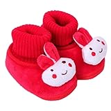 Tonsee ベビーシューズ 可愛い ブーツ 歩行サポート 防寒対策 赤ちゃん ウォーキングシューズ (11cm, レッド)