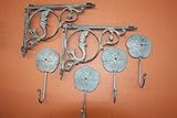 antique-lookマーメイドCorbels Sand Dollar壁フックセット、鋳鉄bronze-lookバンドル6アイテム