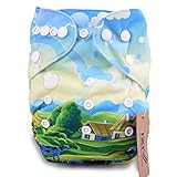 iZiv新生児1厚いおむつ付きオーガニック幼児防水/調整/再利用可能/洗えるポケット布おむつのフィット赤ちゃん0.5-3歳(ファーム)