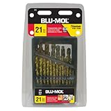 Disston E0102643 Blu-Mol Titanium Drill Bit Sets, Metal index case, 21-Piece by Disston