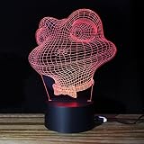テーブルランプ3D創造性光るカエルLEDナイトライトベッドルームベッドサイドランプホリデーギフト,Red