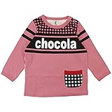 【H28年春物】 chocola(ショコラ) 天竺chocolaロゴ長袖Tシャツ 100cm/コーラルピンク NO.CH-1621-13001