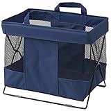 山善(YAMAZEN) バスケット 手荷物収納ボックス Sサイズ メッシュ ネイビー HTB-S(NV)