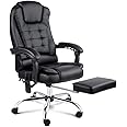 Artiss Massage Office Chair, PU Leather 8 Point Ergonomic Gaming Computer Desk Recliner Armchair for Room Executive Home, wit