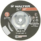 Walter HP Grinding Wheel, Type 27, Threaded Hole, Aluminum Oxide, 7 Diameter, 1/4 Thick, 5/8-11 Meta