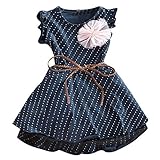 Domybest　子供服 女の子 ワンピース　フォーマル 子供ドレス サンドレス 可愛い 水玉 ドット 柄 女児 ドレス ガールズ ワンピース ノースリーブ 春夏　日常着　誕生日 入学式 卒業式 発表