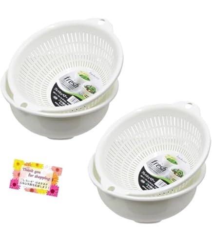  ホワイトラウンドボウル 800ml 2個セット Amazon | サナダ精工（株）ザルボウルセット メタル製成