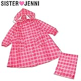 (ジェニィ)JENNI ポーチ付 チェック柄 レインコート 100 チェリーピンク(073)