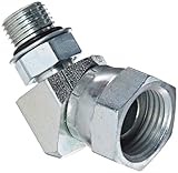 Eaton Weatherhead 9365X6X8 Carbon Steel Straight Thread O-Ring Adapter, Swivel, 45 Degree Elbow, 1/2
