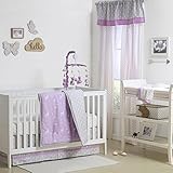 Purple and Grey Woodland Theme 4 Piece Baby Crib Bedding Set by The Peanut Shell by The Peanut Shell