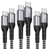 NINGKPOW USB C ケーブル【3本セット 0.5M+1M+2M】PD対応 60W/3A 急速充電 Type C to Type C USB C ケーブル 断線防止 超高耐久 USB-C & USB-C ケーブル 15 Pro Max、15 Pro、15、MacBook Air/Pro、Pad Air、Galaxy、Xperia、Google Pixel等USB-C機種対応 - グレー