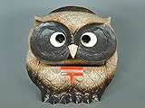 ふくろうポスト　10号　＃しがらき焼 翔オリジナルの金運豆蛙ストラップ・鈴付１本と陶器製保存容器（お漬物、お味噌等5合用）をもれなくプレゼントさせていただきます