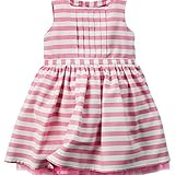 カーターズ Carter's ワンピース ノースリーブ ストライプ 綿サテン100% オムツカバー付き Striped Sateen Dress 3M (55-61cm)