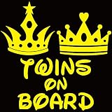 TREZ TWINS ON BOARD 双子 ツインズ プリンス&プリンセス 王子様 お姫様 ステッカー 男の子 女の子 兄妹 姉弟 BOY GIRL 王冠 クラウン ティアラ 【BABY IN CA