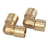 BQLZR 2 ways g1 / 8 "メスtoメスねじエルボ真鍮パイプカプラアダプタ2個のパック