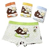 ARABOYO　男の子　ボクサーパンツ　4点セット　熊　アルファベット　幼稚園　通気性　快適　キュート　小学生　かわいい　日常　下着　純綿　ボーイズ　通学　通園　夏　春　秋（3-12歳用）