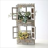 プランター 壁掛け おしゃれ 木製 かわいい ウッド壁掛2階建てプランター [peo6565]