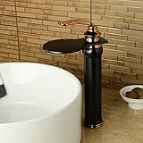 beelee bl0622シングルハンドルOnle穴ソリッド真鍮ウォーターフォール浴室シンク蛇口 Tall BL6012BH