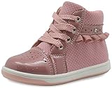 Sunny&Baby ファッションキッズレースアップシューズ幼児サイドジッパースニーカーガールズスプリングアトムアンクルブーツ 滑り止め ( Color : Pink , Size : 14 CM )