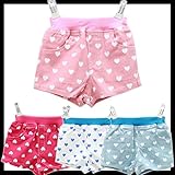 即納(韓国スタイル子供服) 半パンツ キッズ ショートパンツ 女の子 キュロットパンツ ゴムウェイスト ハット柄 90 100 110 120 130 130cm,white