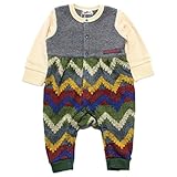 【SiShuNon/Kiccoly】ニット編地風カバーオール キッコリー ベビー カバーオール ニット 80 12 グレー