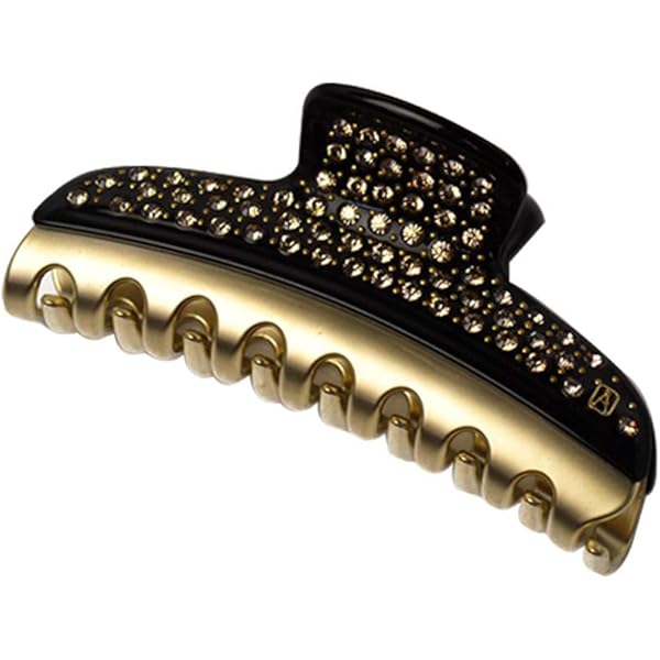 アレクサンドルドゥパリ　ロゴ入り ブラック ゴールド ヘアクリップ Amazon.co.jp: [アレクサンドル ドゥ パリ] ALEXANDRE DE PARIS