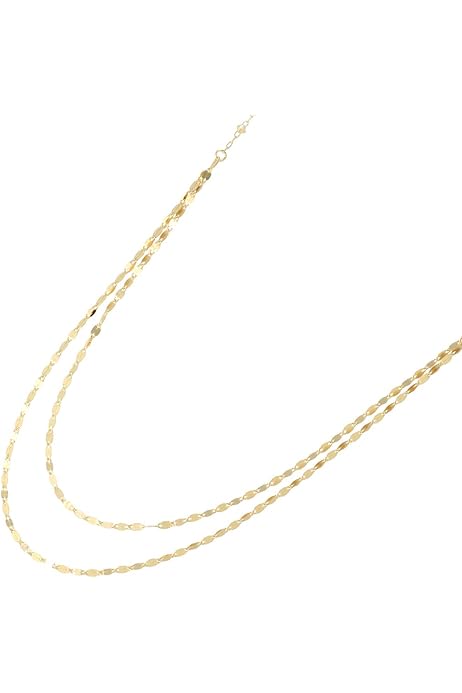 Amazon | [プレシャス] イエローゴールド K18 18金 ネックレス 2連  