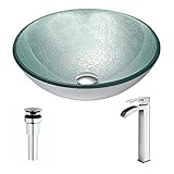 Spiritoシリーズのdeco-glass Churningシルバーwithキーでシンク蛇口ポリッシュクローム