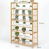 Nanzhuソリッドウッドフラワーラック、バルコニー多層フラワーポットラック、様々なサイズは任意で、屋内、屋外の植物スタンドです