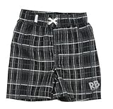 ラゲッドバッツ Byron Bay Black Plaid Swim Trunks ラッフルバッツ 男の子 こども トランクス 水着 スイミングプールおすすめ 紫外線防止 6-12mos
