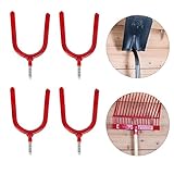 yaetek 4パック壁マウントscrew-inツールホルダー。GREAT forガレージワークショップ/ストレージ。Hang Shovels、Rakes、Brooms、ガーデンツール レッド